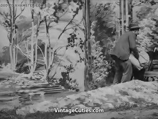 처음으로 포도 수확 하드 코어 빌어 먹을 영화 1900s 1900s 레트로