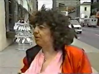 Interviewed scary woman flashes